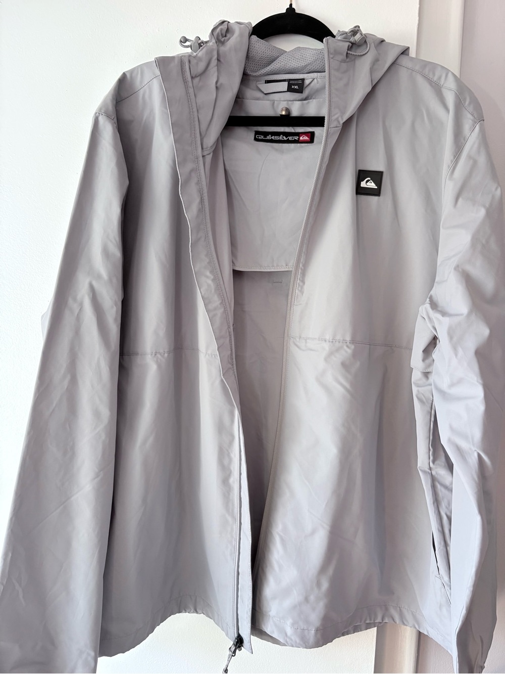 Quiksilver Light Gray Hooded Shell Jacket